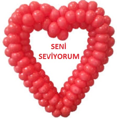 Seni seviyorum yazl kalp balon