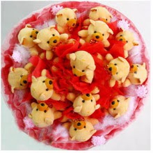  Ankara uluslararas iek gnderme  15 li ay buketi Teddy Bear Bouquet